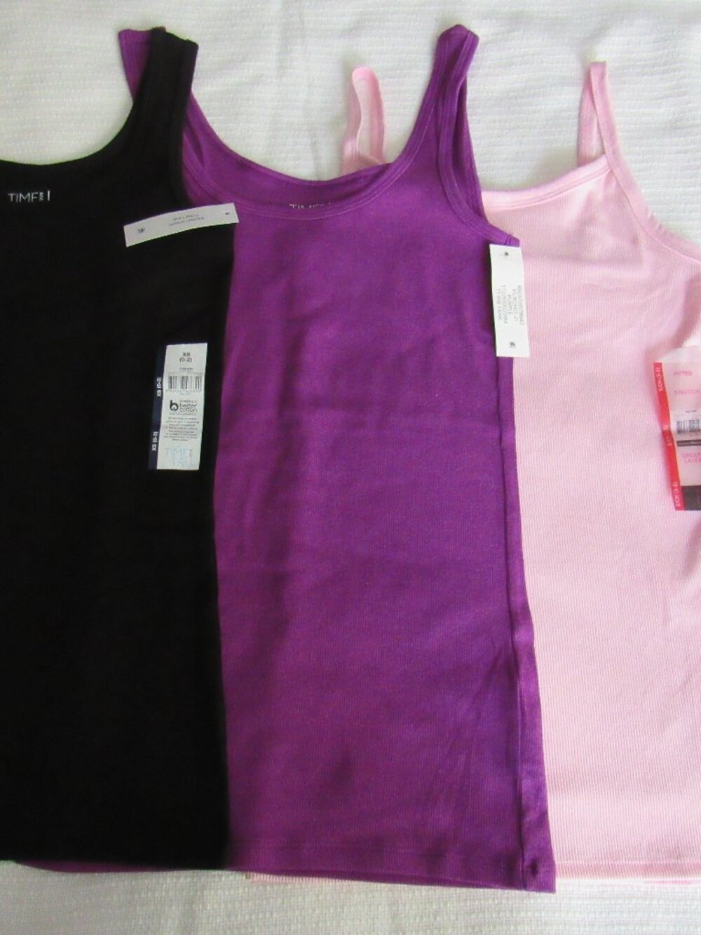 NEW: THREE NEW JUNIORS/WOMENS TANK TOPS SIZE XS-SMALL